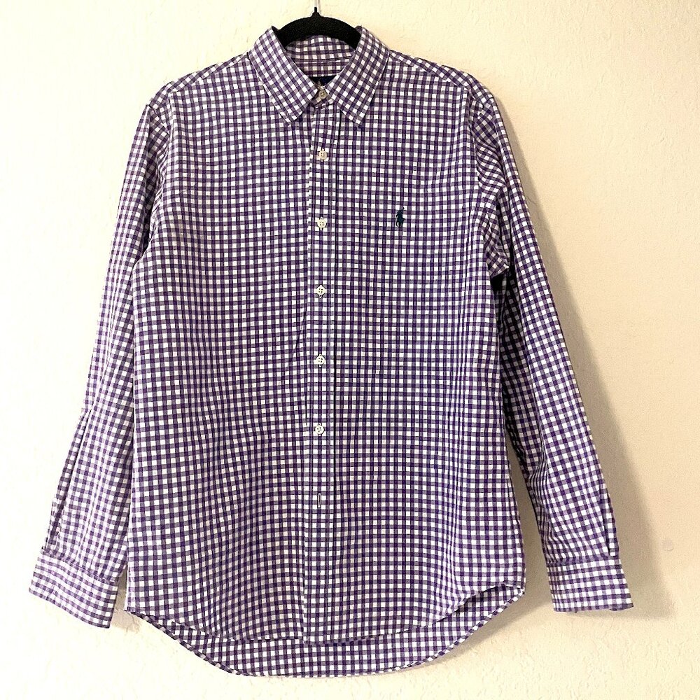 Ralph Lauren Men's Purple Gingham Check Button Down (M)